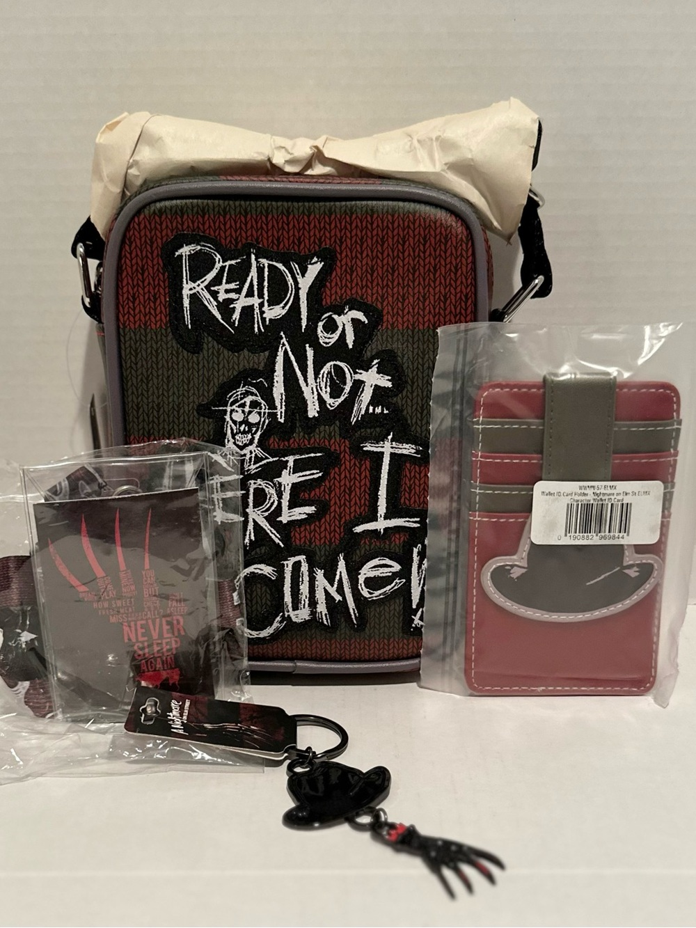 Buckle Down NWT Freddy Krueger Crossbody, Cardholder, Lanyard & Keychain